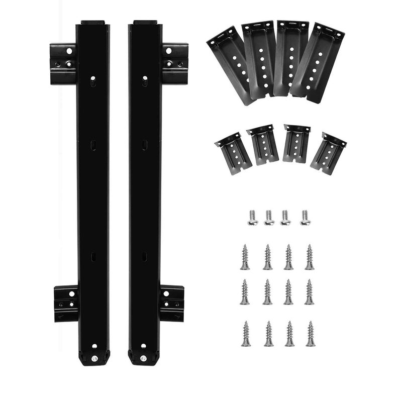 KINJOEK 2 PCS 14 Inch Under Desk Keyboard Tray Rails Slides, Adjustable Height Heavy Duty Ball Bearing Keyboard Mount Track, Black - Image 1